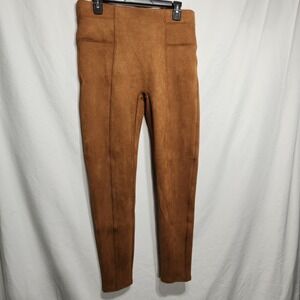 SPANX High Waist‎ Rich Carmel Faux Suede Leggings Pull On Pants Size XL
